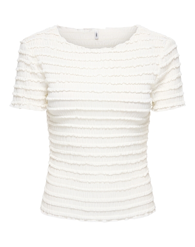 Only - ONLVera O-Neck Smock Top - Cloud Dancer